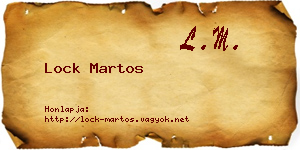 Lock Martos névjegykártya